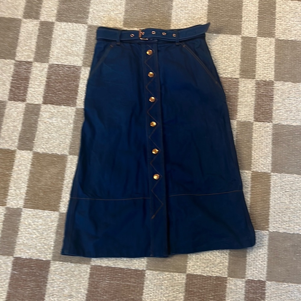 Rag and bone midi denim button up skirt & belt